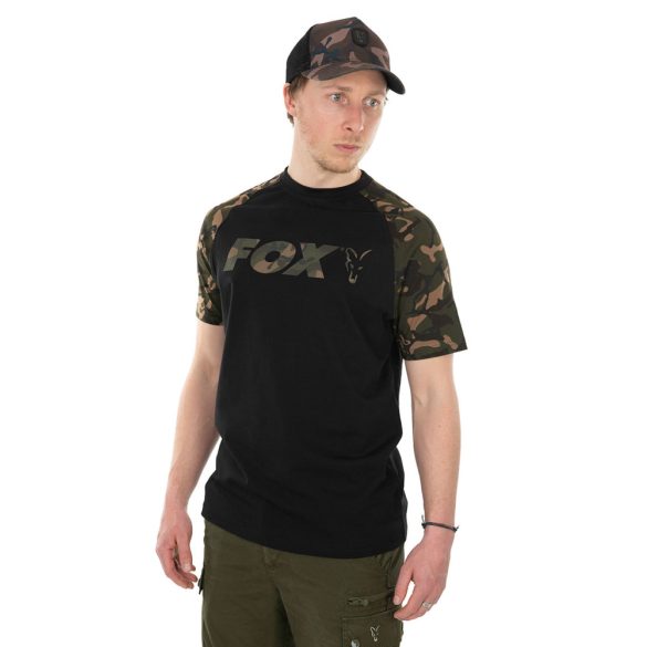 FOX RAGLAN T-SHIRT BLACK/CAMO PÓLÓ