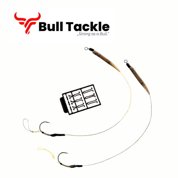 Bull Tackle Blow Back Combi Rig 40lb Camotex Semi Stiff-x-2-Elökötött-Horog 6-os méret-1035