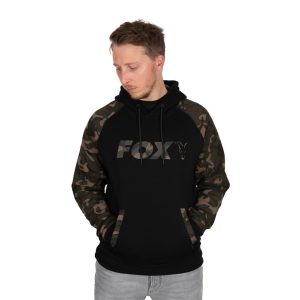 FOX BLACK/CAMO RAGLAN HOODY KAPUCNIS PULÓVER