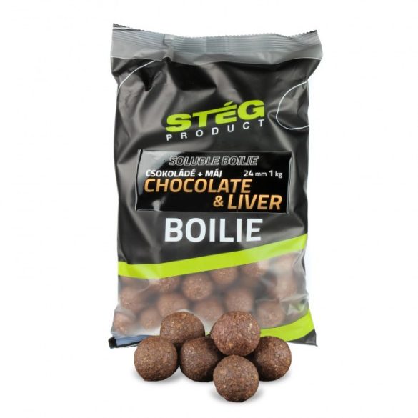 Stég Soluble Boilie 24mm 1kg Chocolate&Liver -Csokoládé-máj bojli